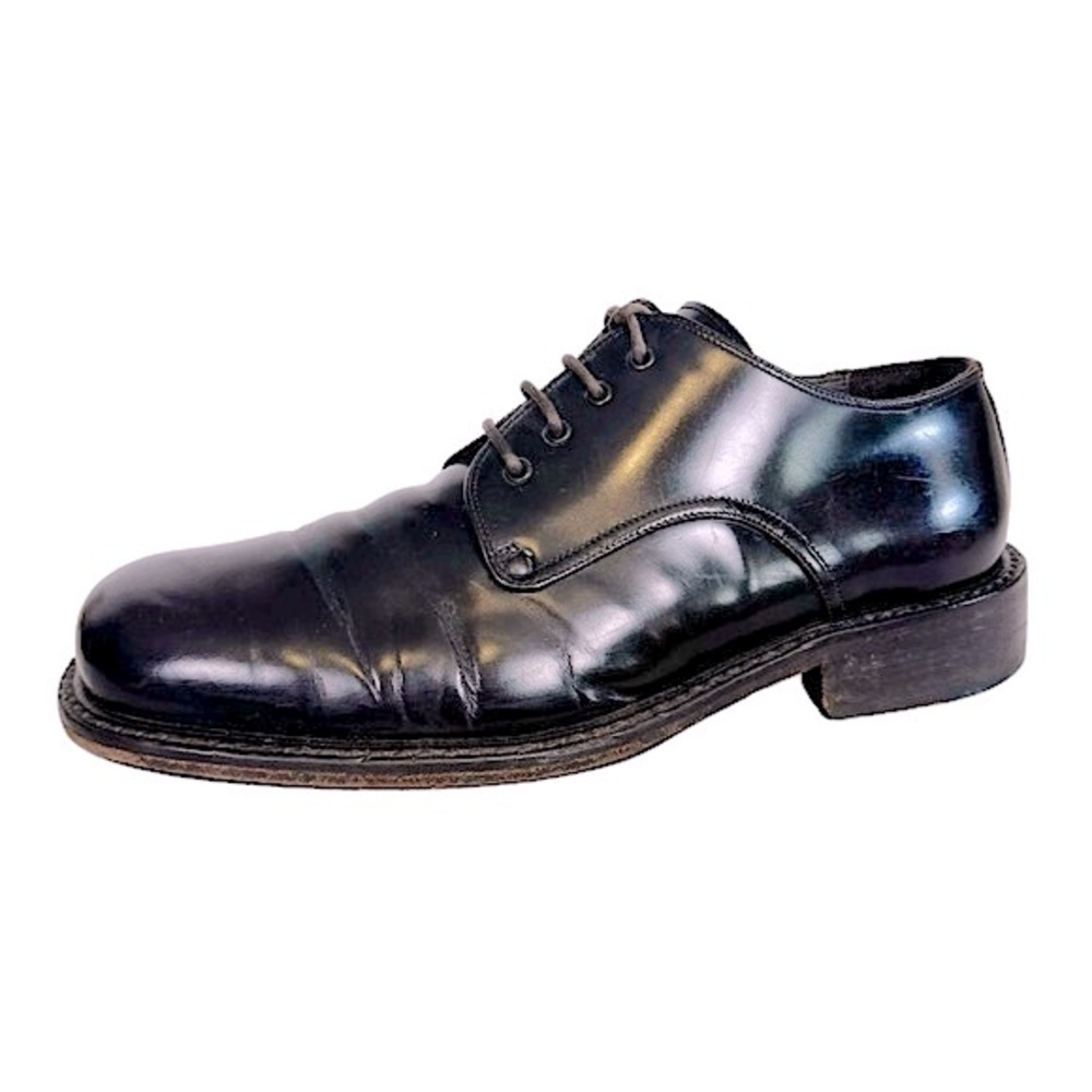 TO BOOT New York Adam Derrick Deep Brown Patent Leather Lace Up Derby Loafer